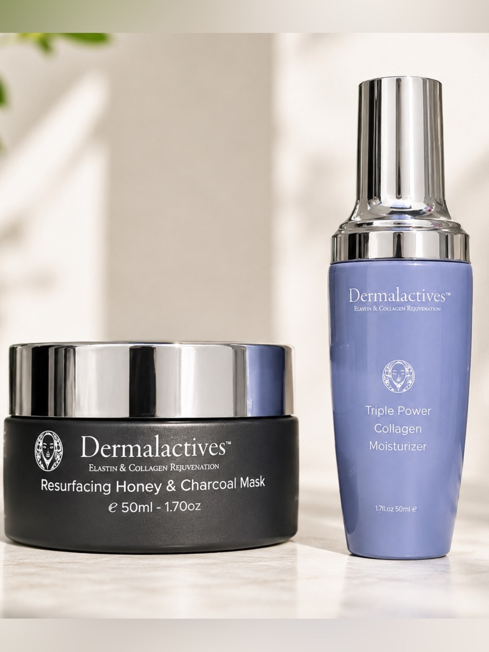 Dermalactives Skincare Duo Collagen Moisturizer Honey Charcoal Mask 50ml NEW